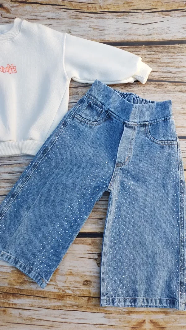 Producto - Jean Wide Leg con Brillos