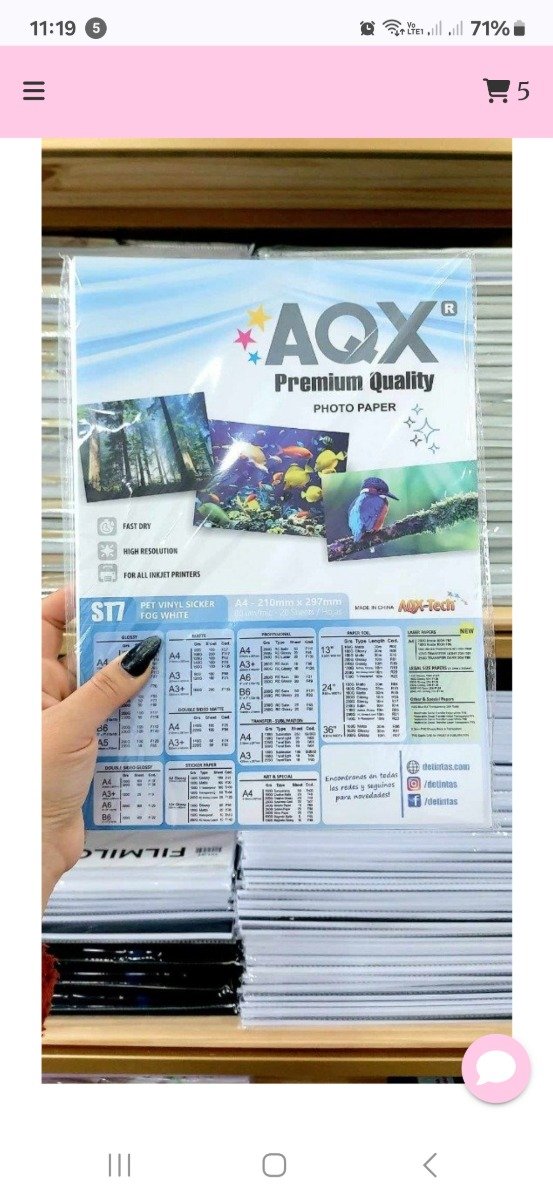 Producto - Fotográfico 120g doble fax AQX