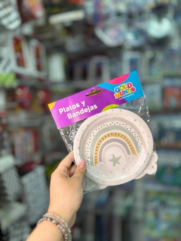 Producto - Platos arcoíris nórdico nene x8u