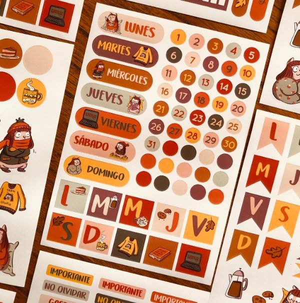 Producto - Stickers Bullet Marranita Otoño