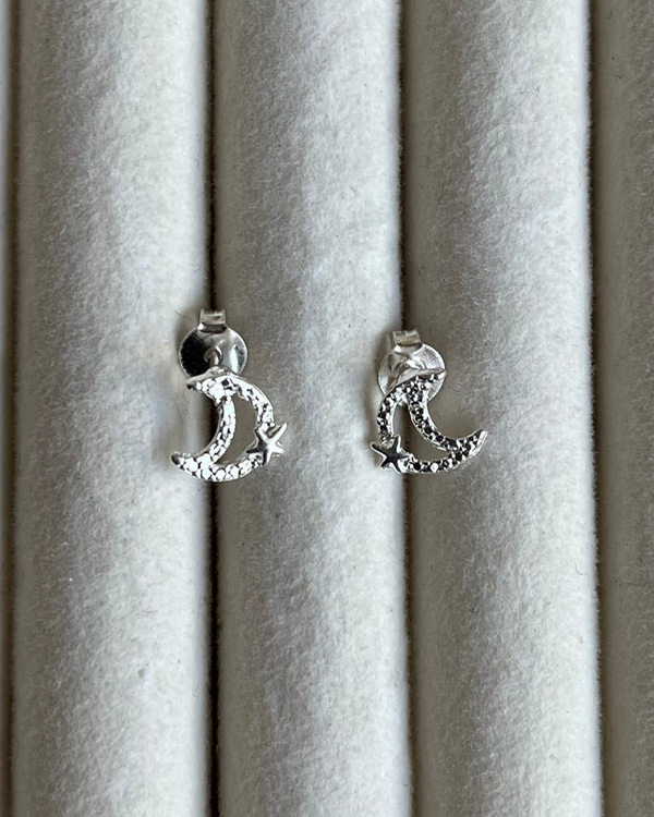 Producto - Aros luna de plata folheada