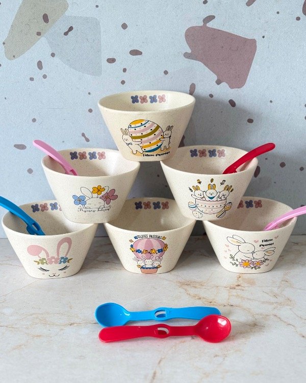 Producto - Kit N8 Pascuas "6 Bowl Cerealeros + 6 Cuch."