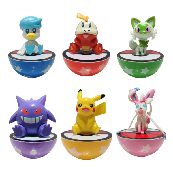 Producto - Figuras Pokémon 7 cm Con Base Semiesférica Estilo Pokebola Pack x6