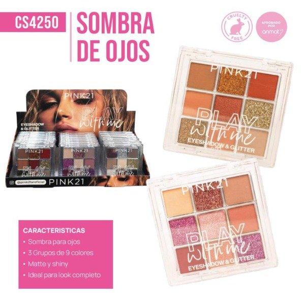 Producto - PALETA DE SOMBRA X9 TONOS PLAY - PINK 21