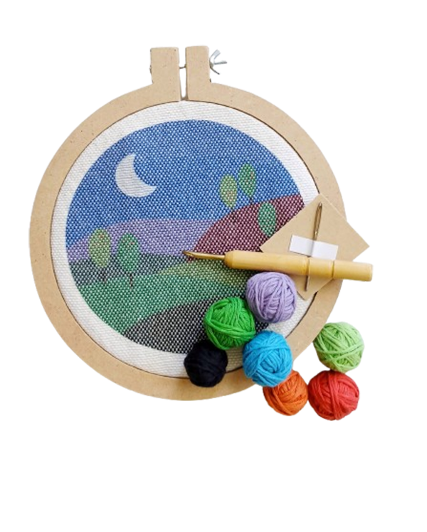 Producto - KIT DE BORDADO PUNCH NEEDLE - PAISAJE NOCHE