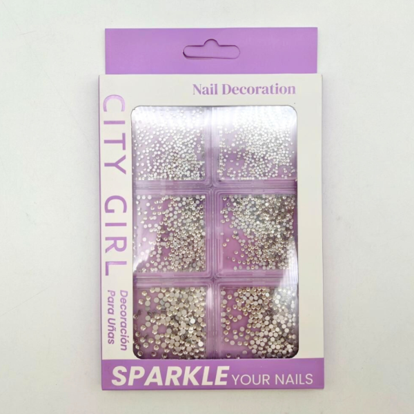 Producto - City Girl Strass en caja oprganizadora grande Plateados GO-24032