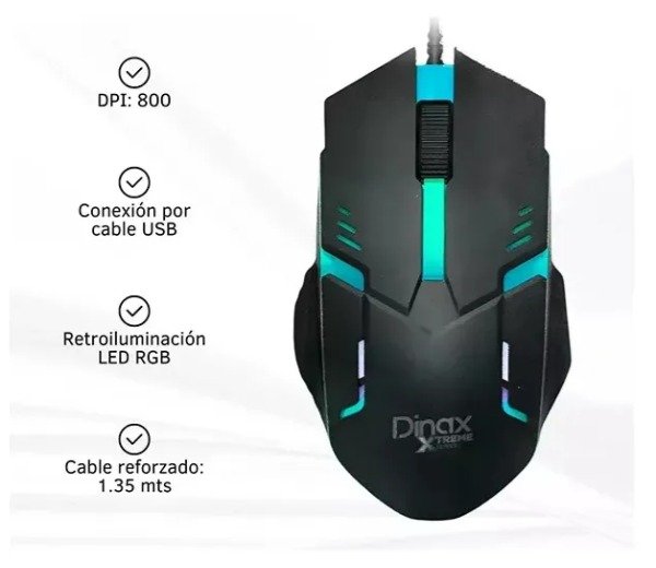 Producto - mouse retroiluminado gamer DINAX