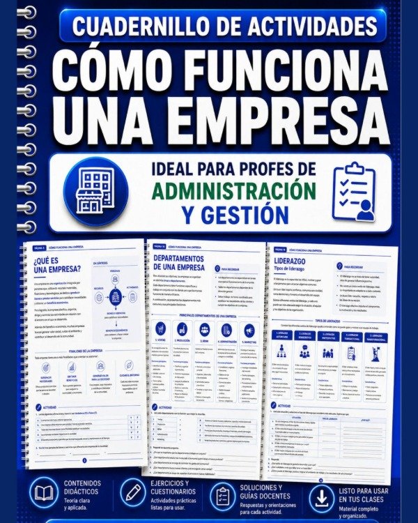 Producto - CUADERNILLO DE ACTIVIDADES - CÓMO FUNCIONA UNA EMPRESA