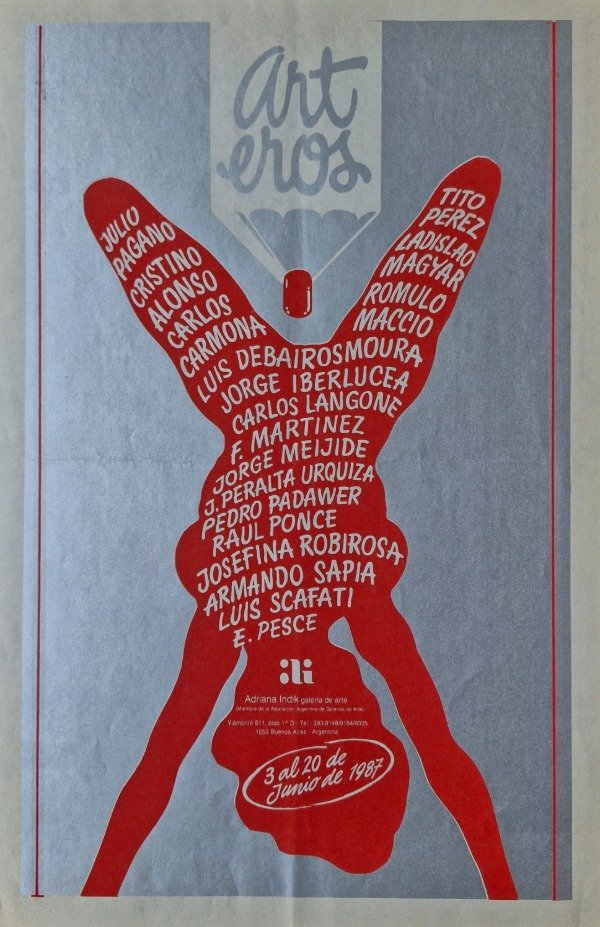 Producto - Afiche Art Eros - Adriana Indik, 1987 - Macció, Robirosa, Scafati, Magyar, etc. - 0