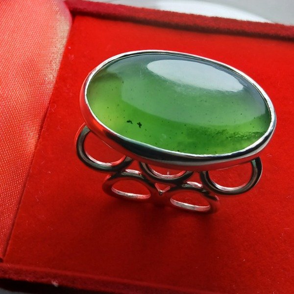 Producto - Anillo Plata 925 con Jade - Talle 18 - 9