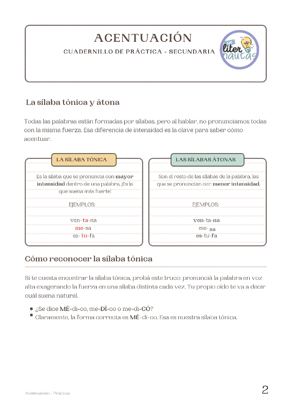 Producto - Ebook de acentuación - 1