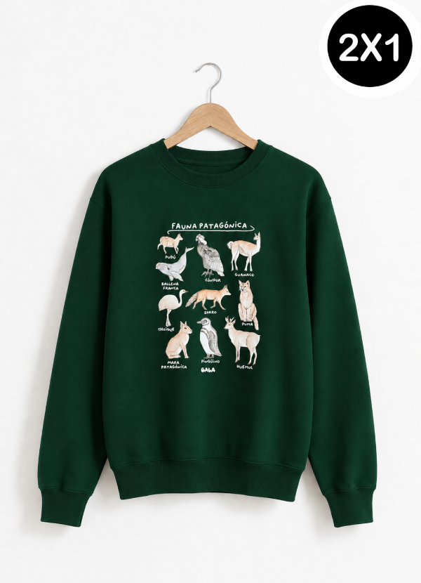 Producto - BUZO FAUNA PATAGÓNICA - VERDE INGLES
