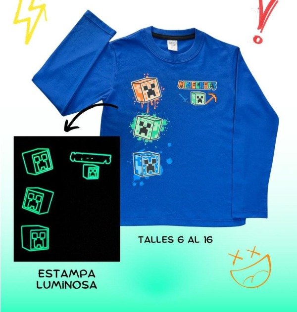 Producto - Remera manga larga Minecraft