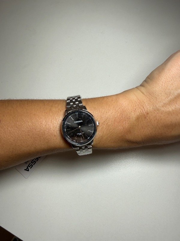 Producto - Reloj TRESSA fondo negro. Solo maya color plata - 3