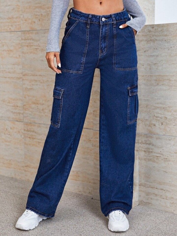 Producto - JEANS AZUL CARGO DE DAMA TALLE 40
