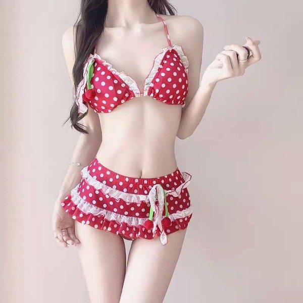 Producto - Bikini rojo cherry falda
