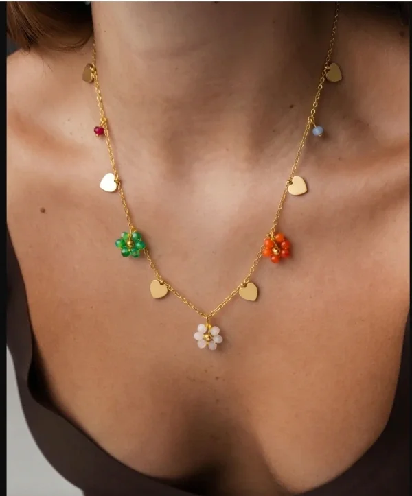 Producto - Collar Aura y Corazones Dorados
