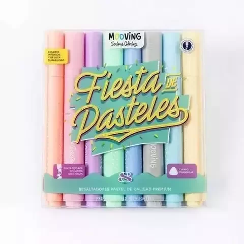 Producto - Resaltadores Pastel Coloring x8 -MOOVING-