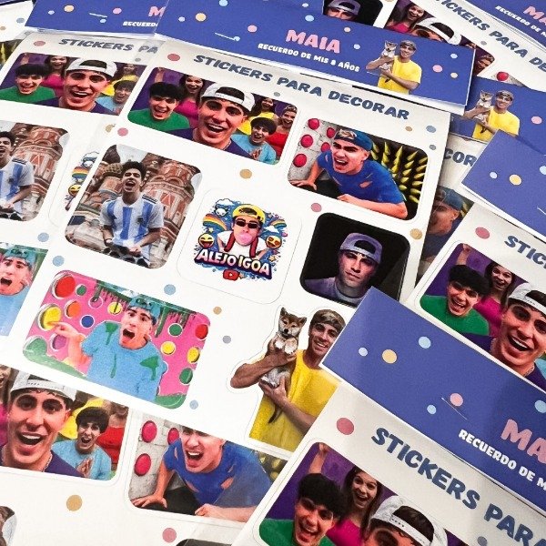 Producto - Souvenir - Stickers personalizados x 8 planchas - 9