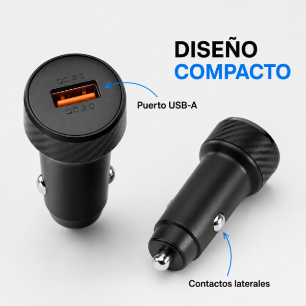 Producto - Adapatdor Cargador Para Auto Salida USB QC 3.0 de 18W CR78. - 2