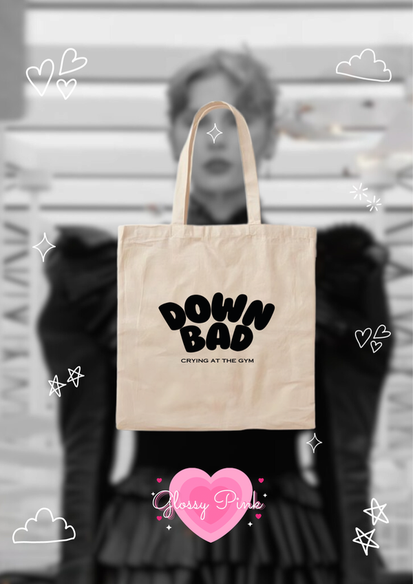 Tote bag down bad crying at the gym lienzo