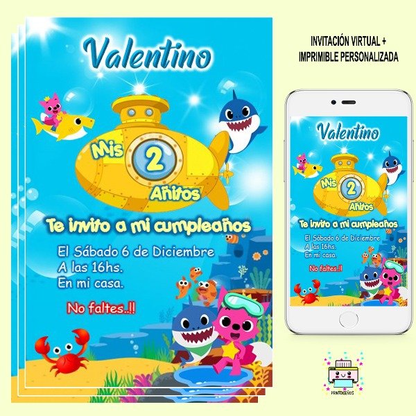 Producto - Tarjeta Invitación digital Baby Shark