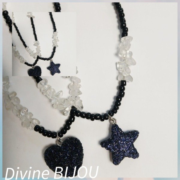 Producto - Collar largo black con piedras