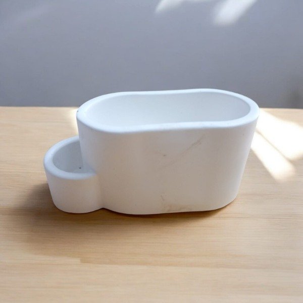 Producto - Porta Vela y Porta Fosforos Oval Yeso