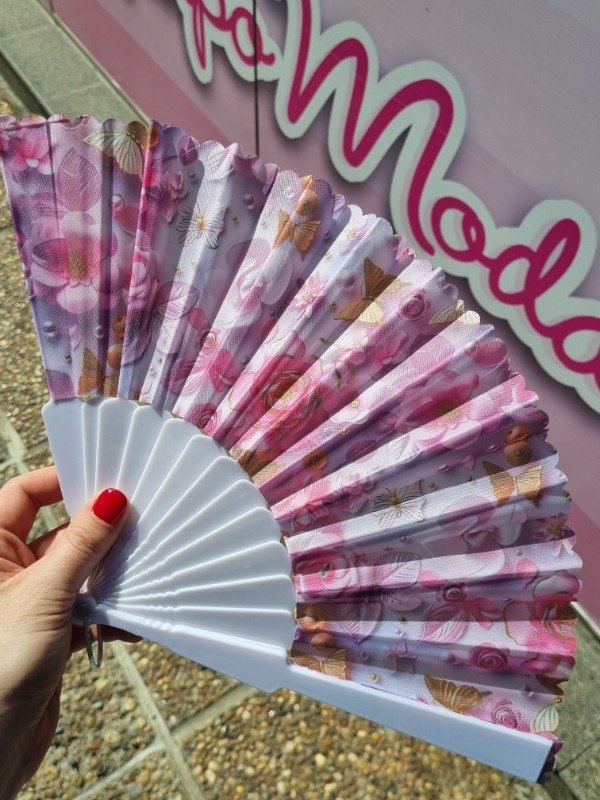 Producto - Abanicos blanco floreados m2