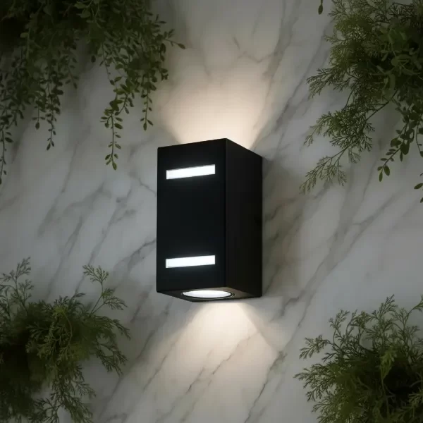 Producto - Aplique Pared Exterior Bidireccional C/ Vidrio Negro - 0