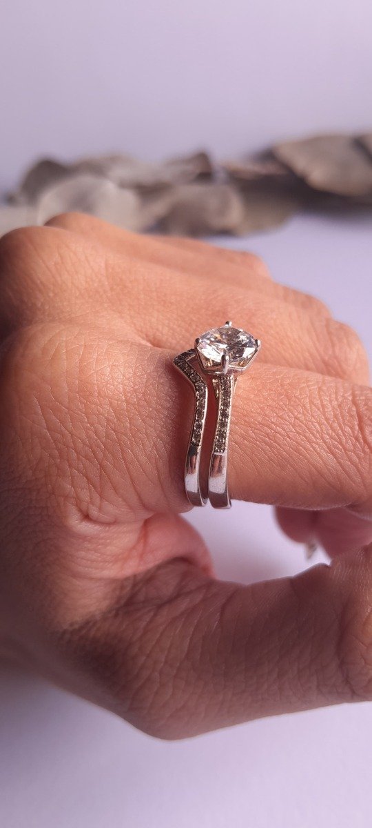 Producto - Anillo plata dúo V cubic 4g