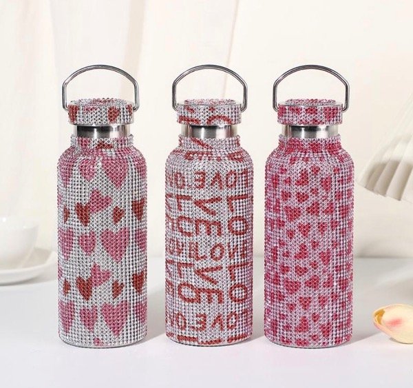 Producto - Botella brillo con correa corazones (varios modelos)(WA-2001)