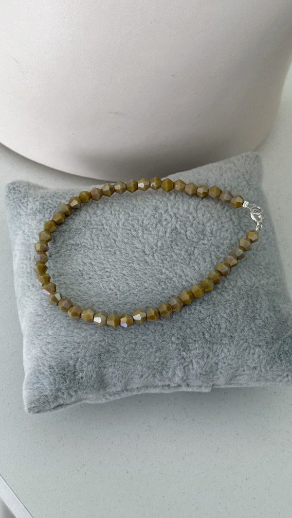 Producto - Pulsera cristal de roca oliva P925