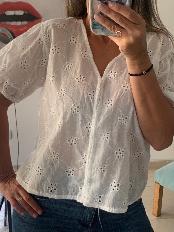 Producto - Blusa broderí con botones - 1