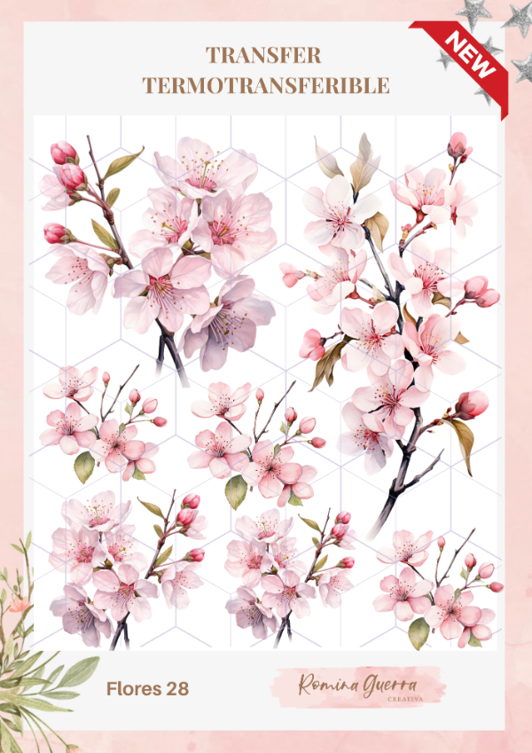 Producto - Transfer termotransferible - Flores 28