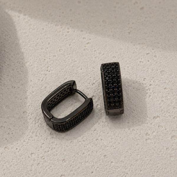 Producto - Aros stras negros 16mm PL