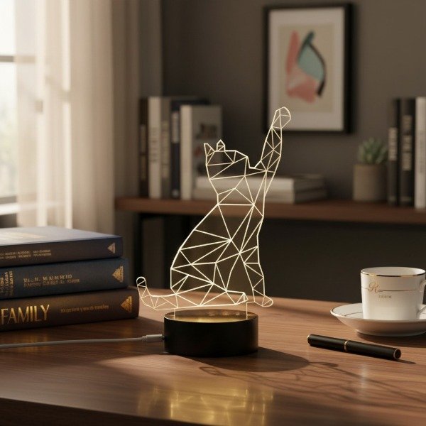 Producto - Velador Gato geometrico