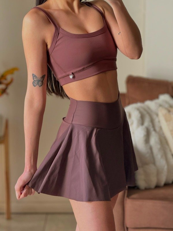 Producto - Pollera con short cintura alta Chocolate 8101 - 0