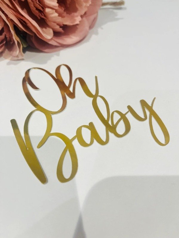 Producto - Topper acrilico oh baby dorado