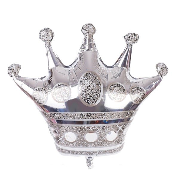 Producto - Globo silueta Corona grande plateada 60x75 cm