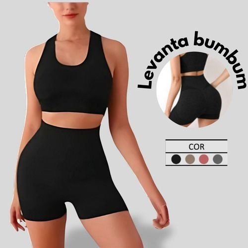 Producto - FIM040 CONJUNTO DEPORTIVO NEGRO SHORT LEVANTA COLA