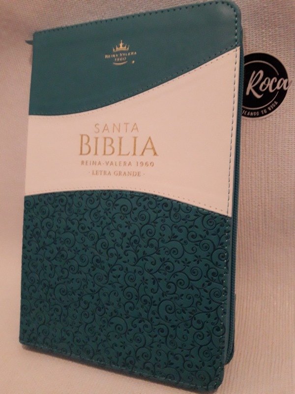 Producto - Biblia Reina Valera Cierre Letra Grande Turquesa