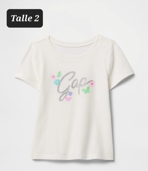 Producto - Remera manga corta gap talle 2 blanca