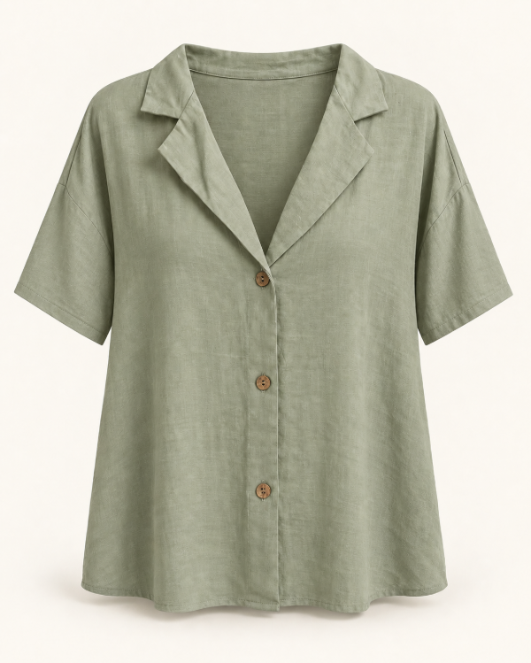 Producto - Camisa Lino Elastizado Manga Corta - 4