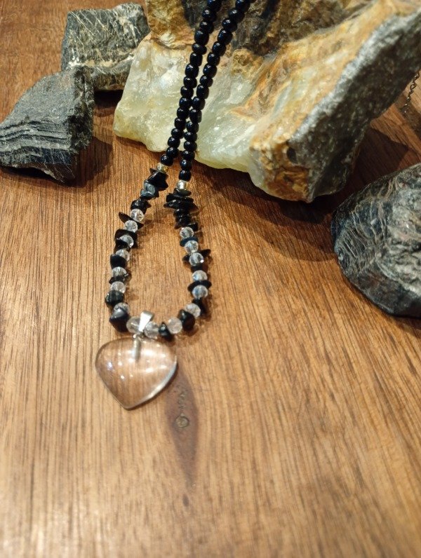 Producto - Collar CORAZÓN cuarzo cristal - 1