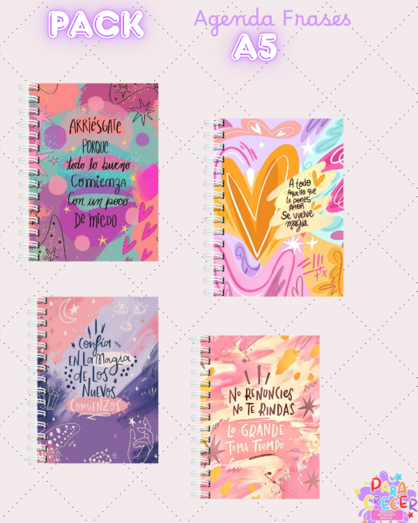 Producto - Pack agendas a5 frases editable