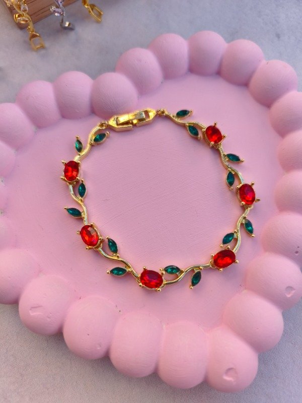 Producto - Pulseras Tulipán roja dorada - 0