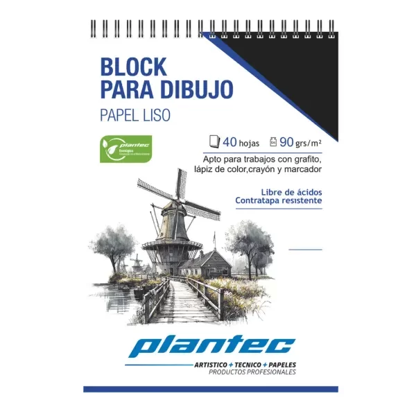 Producto - Block PLANTEC c/espiral liso A5 90grs x40 hjs 15601