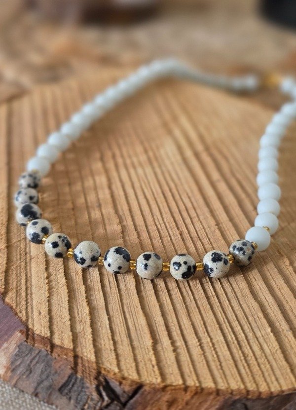 Producto - Gargantilla Jaspe Dalmata y Blanco - 6