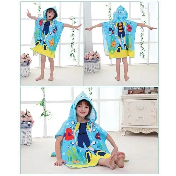 Producto - PONCHO TOALLA ESTAMPADO INFANTIL CON CAPUCHA MICROFIBRA 2 A 7 AÑOS - 3